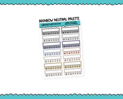 Rainbow Habit Tracker Quarter Box Planner Stickers for any Planner or Insert - Adorably Amy Designs