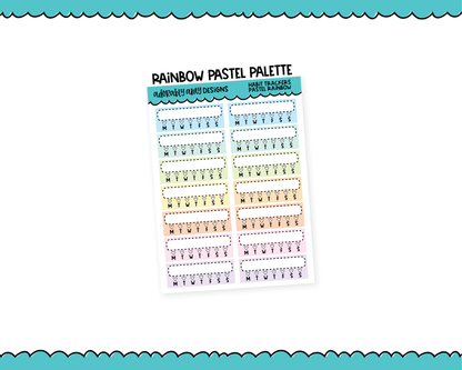 Rainbow Habit Tracker Quarter Box Planner Stickers for any Planner or Insert - Adorably Amy Designs