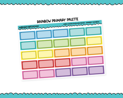 Hobo Cousin Rainbow Plain Half Box Planner Stickers for Hobo Cousin or any Planner or Insert
