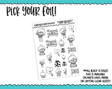 Foiled Doodled Planner Girls Happy Birthday Planner Stickers for any Planner or Insert