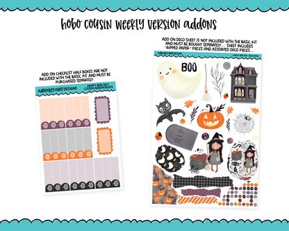 Hobonichi Cousin Weekly Happy Boo Day Halloween Themed Planner Sticker Kit for Hobo Cousin or Similar Planners