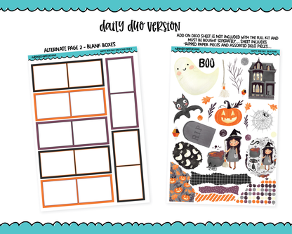 Daily Duo Happy Boo Day Halloween Themed Weekly Planner Sticker Kit for Daily Duo Planner