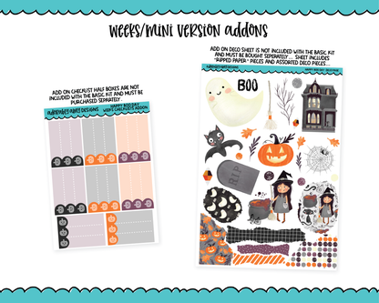 Mini B6/Weeks Happy Boo Day Halloween Theme Weekly Planner Sticker Kit sized for ANY Vertical Insert