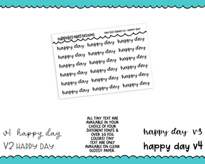 Foiled Tiny Text Series - Happy Day Checklist Size Planner Stickers for any Planner or Insert
