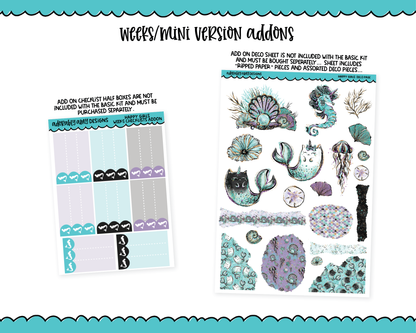 Mini B6/Weeks Happy Girls Audrey Mermaid Themed Weekly Planner Sticker Kit sized for PP Weeks or PP B6 Weeks Planner or ANY Vertical Insert