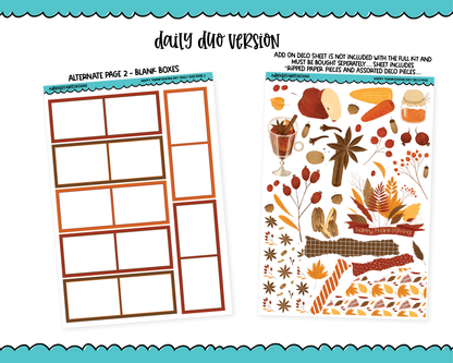 Daily Duo Happy Thanksgiving Day Thanksgiving Themed Weekly Planner Sticker Kit for Daily Duo Planner