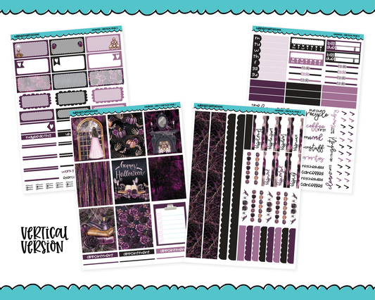 Vertical Haunted Halloween Themed Planner Sticker Kit for Vertical Standard Size Planners or Inserts