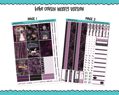 Hobonichi Cousin Weekly Haunted Halloween Themed Planner Sticker Kit for Hobo Cousin or Similar Planners