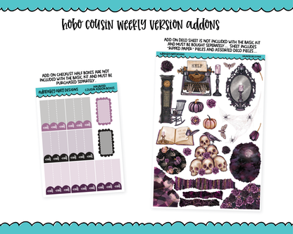 Hobonichi Cousin Weekly Haunted Halloween Themed Planner Sticker Kit for Hobo Cousin or Similar Planners