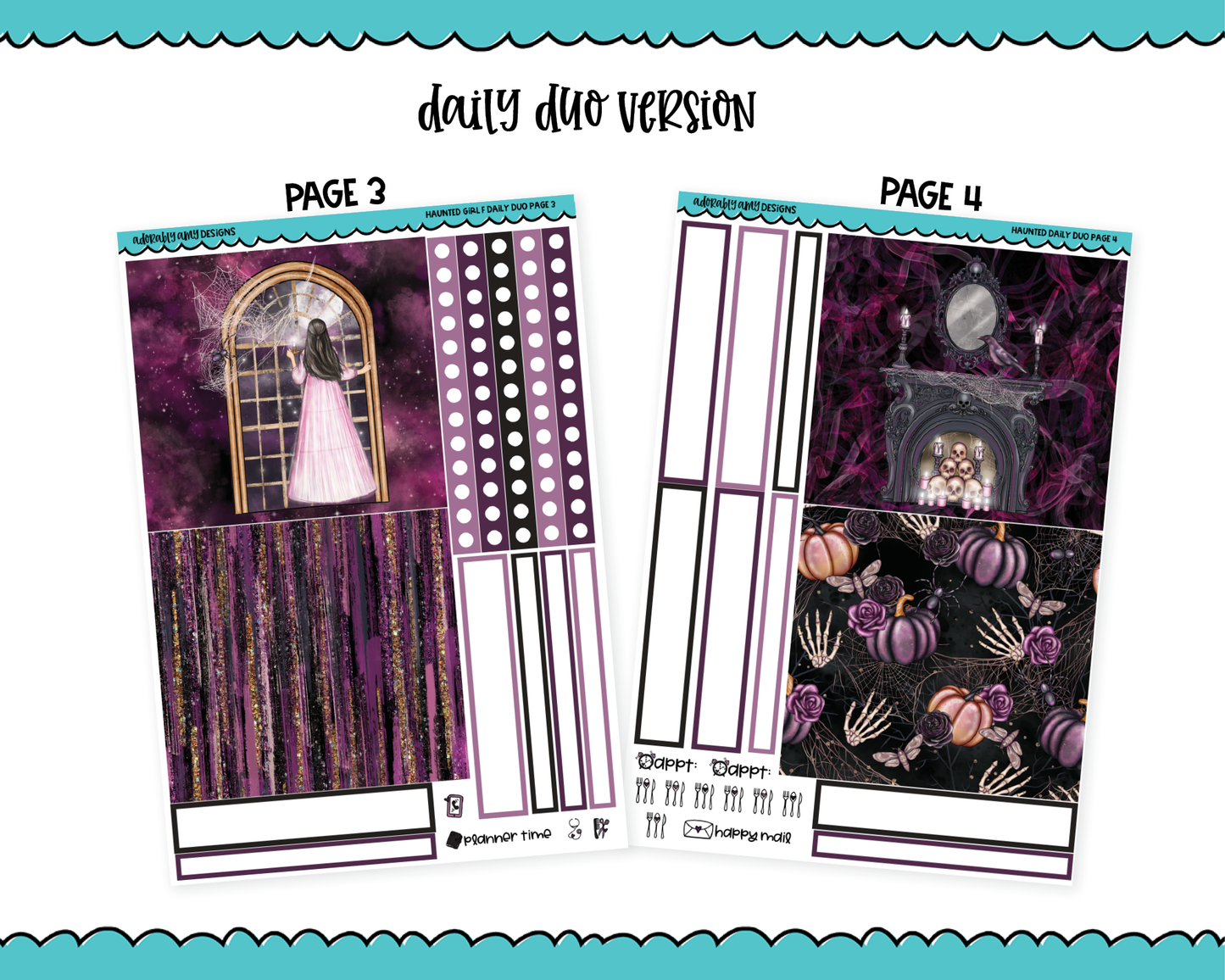 Daily Duo Haunted Halloween Themed Weekly Planner Sticker Kit for Daily Duo Planner