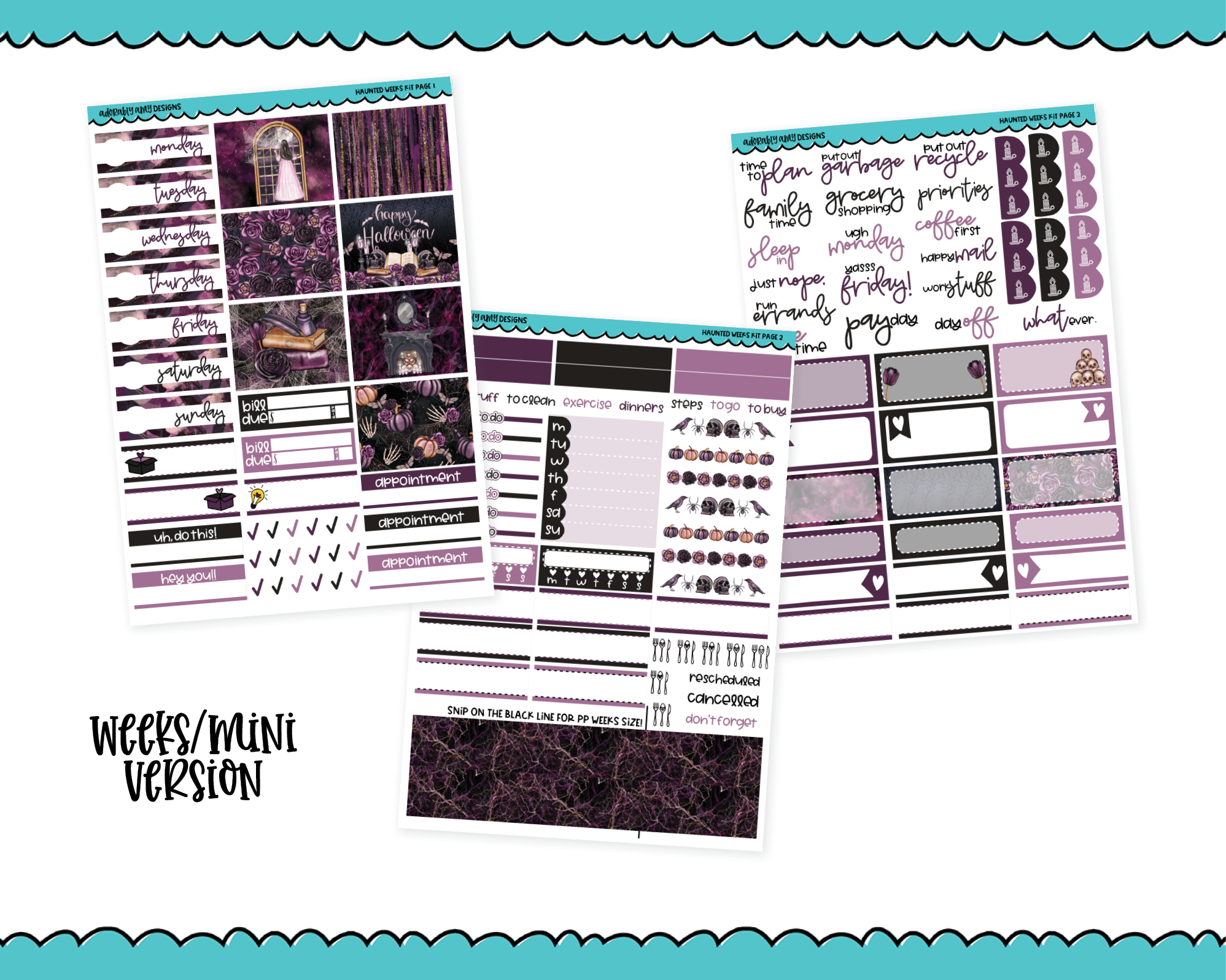 Mini B6 A Little Treat Weekly Planner Sticker Kit sized for ANY Vertical  Insert