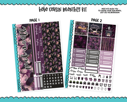 Hobonichi Cousin Monthly Pick Your Month Haunted Halloween Themed Planner Sticker Kit for Hobo Cousin or Similar Planners