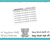 Foiled Tiny Text Series - Hay Fever Hell Checklist Size Planner Stickers for any Planner or Insert