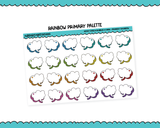 Rainbow Doodled Heart Speech Bubbles V1 Reminder Planner Stickers for any Planner or Insert