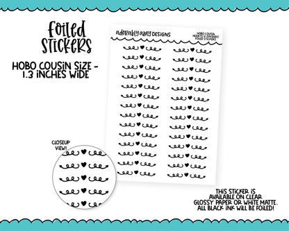 Foiled Hobo Cousin Hearts V1 Dividers/Headers Planner Stickers for Hobo Cousin or any Planner or Insert