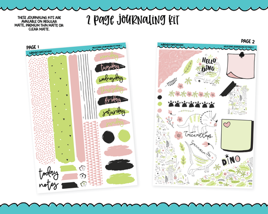 Journaling Kit - Hello Dino Pastel Dinosaur Planner Sticker Kit