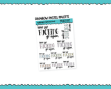 Rainbow or Black Here We Go Again Typography Planner Stickers for any Planner or Insert