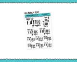 Rainbow or Black Here We Go Again Typography Planner Stickers for any Planner or Insert