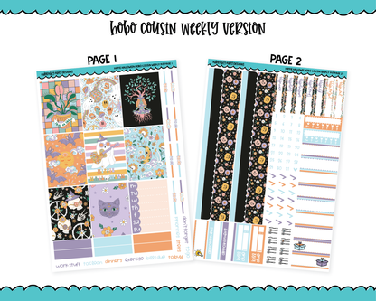 Hobonichi Cousin Weekly Hippie Halloween Themed Planner Sticker Kit for Hobo Cousin or Similar Planners