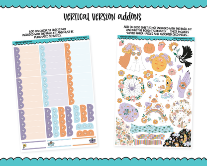 Vertical Hippie Halloween Themed Planner Sticker Kit for Vertical Standard Size Planners or Inserts