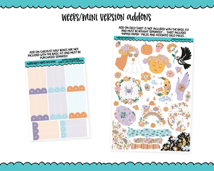 Mini B6/Weeks Hippie Halloween Theme Weekly Planner Sticker Kit sized for ANY Vertical Insert
