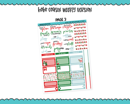 Hobonichi Cousin Weekly Holiday Cheer Christmas Themed Planner Sticker Kit for Hobo Cousin or Similar Planners