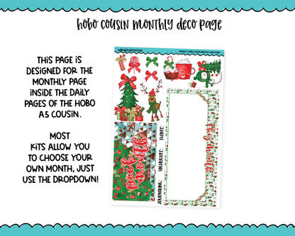 Hobonichi Cousin Monthly Pick Your Month Holiday Cheer Christmas Themed Planner Sticker Kit for Hobo Cousin or Similar Planners