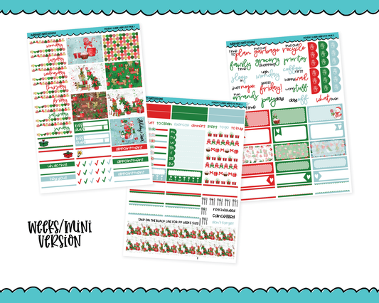 Mini B6/Weeks Holiday Cheer Christmas Themed Weekly Planner Sticker Kit sized for ANY Vertical Insert