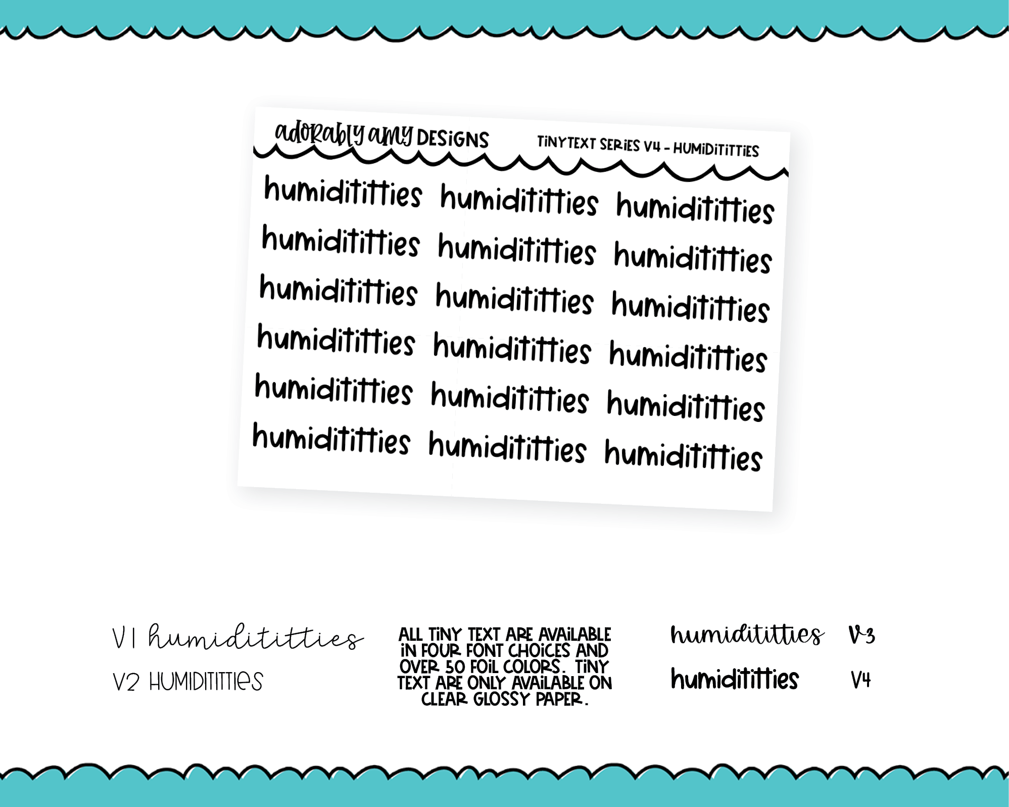 Foiled Tiny Text Series - Humidititties Checklist Size Planner Sticker ...