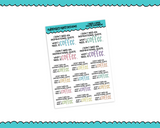 Rainbow or Black I Need Coffee Snarky Typography Planner Stickers for any Planner or Insert