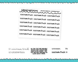 Foiled Tiny Text Series - Ice Cream Truck Checklist Size Planner Stickers for any Planner or Insert