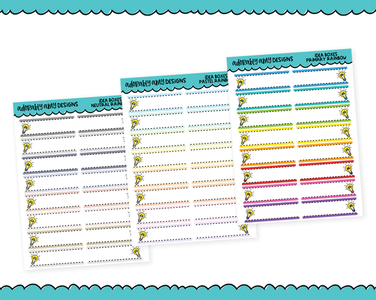 Rainbow Idea Tracker Quarter Box Reminder Tracker Stickers for any Planner or Insert