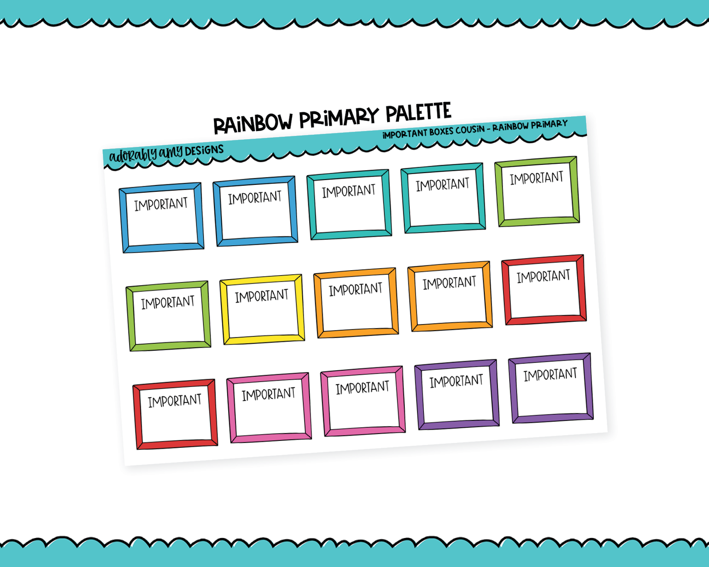Hobo Cousin Rainbow Important Boxes Planner Stickers for Hobo Cousin or any Planner or Insert