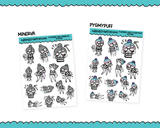 Doodled Planner Girls Character Stickers In Pain Decoration Planner Stickers for any Planner or Insert