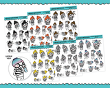 Doodled Planner Girls Character Stickers In Pain Decoration Planner Stickers for any Planner or Insert