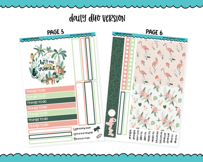 Daily Duo Into the Jungle Themed Weekly Planner Sticker Kit for Daily Duo Planner