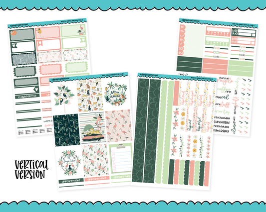 Vertical Into the Jungle Planner Sticker Kit for Vertical Standard Size Planners or Inserts