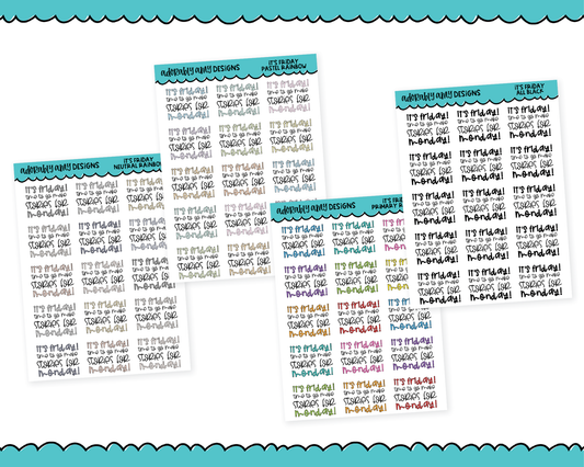 Rainbow or Black It's Friday, Make Stories Fun Typography Planner Stickers for any Planner or Insert