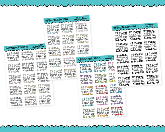 Rainbow or Black It's Friday, Make Stories Fun Typography Planner Stickers for any Planner or Insert