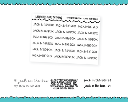 Foiled Tiny Text Series - Jack in the Box Checklist Size Planner Stickers for any Planner or Insert