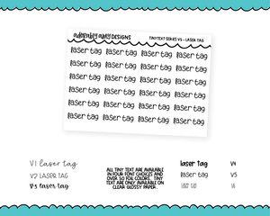 Foiled Tiny Text Series - Laser Tag Checklist Size Planner Stickers for any Planner or Insert