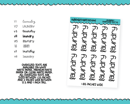 Oversized Text - Laundry Large Text Planner Stickers