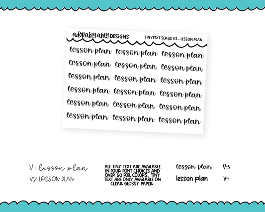 Foiled Tiny Text Series - Lesson Plan Checklist Size Planner Stickers for any Planner or Insert