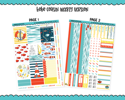 Hobonichi Cousin Weekly Let Your Dreams Set Sail Planner Sticker Kit for Hobo Cousin or Similar Planners