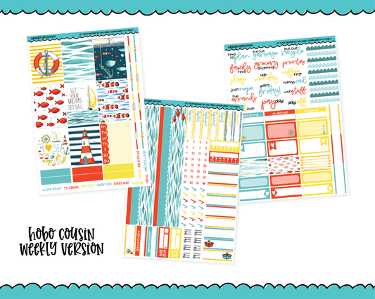 Hobonichi Cousin Weekly Let Your Dreams Set Sail Planner Sticker Kit for Hobo Cousin or Similar Planners