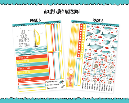 Daily Duo Let Your Dreams Set Sail Themed Weekly Planner Sticker Kit for Daily Duo Planner