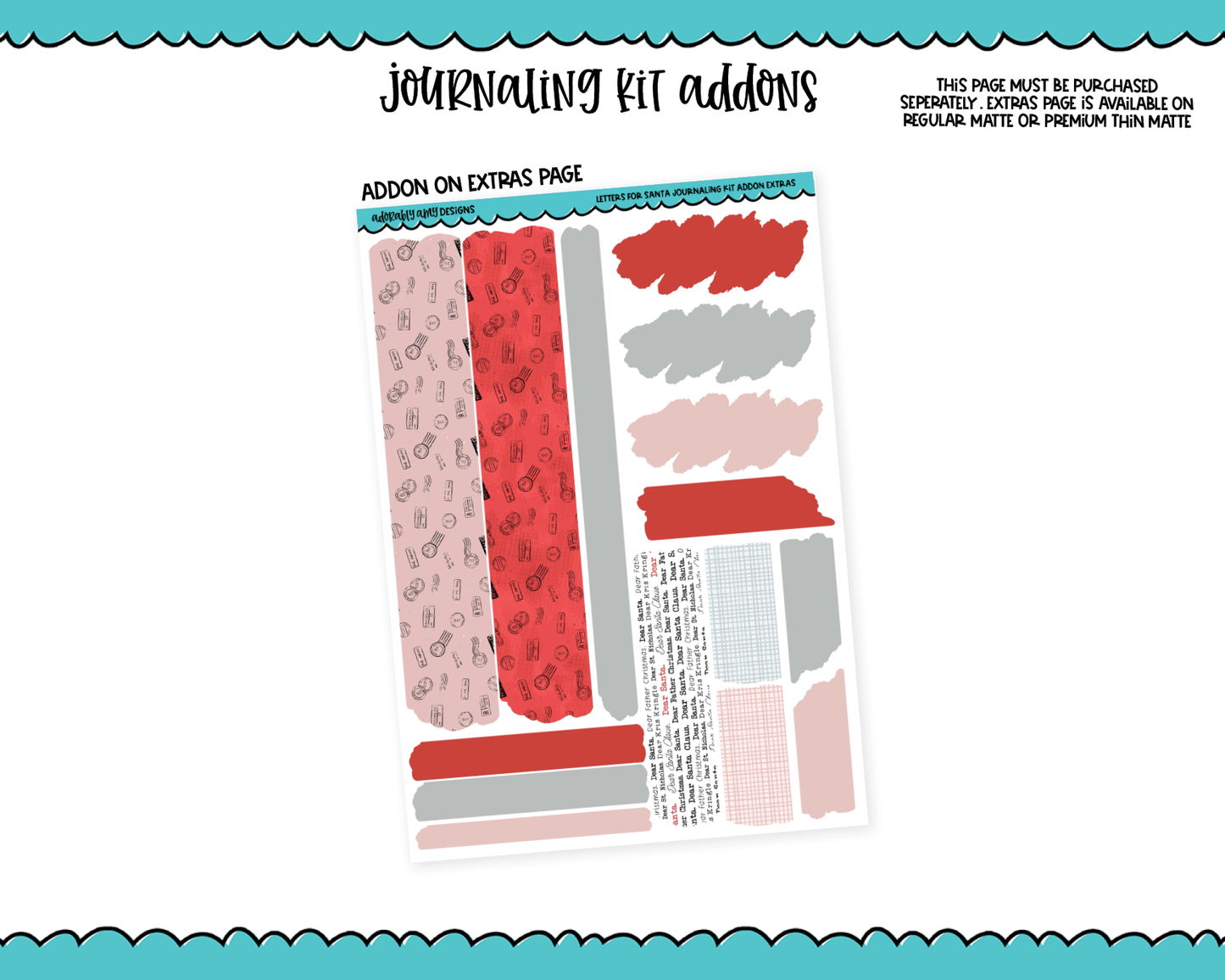 Journaling Kit - Letters for Santa Pastel Christmas Holiday Planner Sticker Kit