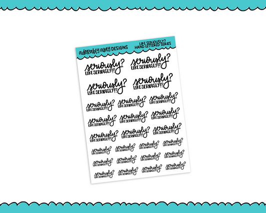 Hand Lettered Like Seriously Planner Stickers for any Planner or Insert - Adorably Amy Designs