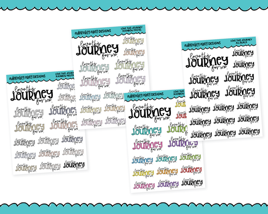 Rainbow or Black Love This Journey for Me Inspirational Typography Planner Stickers for any Planner or Insert