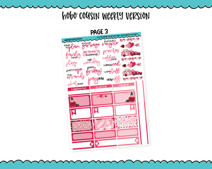Hobonichi Cousin Weekly Love the Gnome You're With Valentine Holiday Themed Planner Sticker Kit for Hobo Cousin or Similar Planners